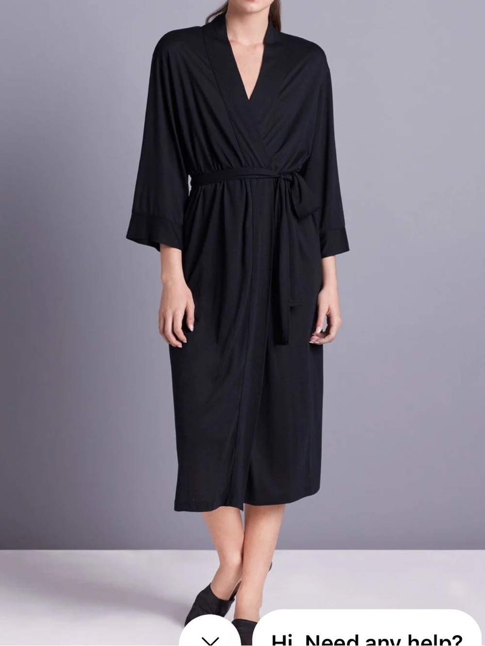 Natori Congo L NWT Black Women's Wrap Robe - Classic Comfort